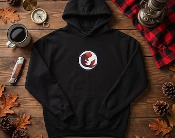 Minimalist Koi Fish Hoodie, Japanese Circle Logo Sweatshirt, Cozy Cotton-Poly Pullover