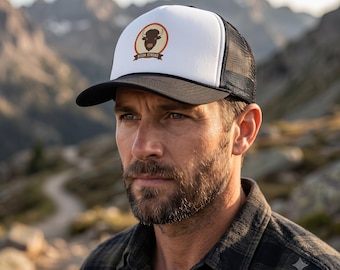 Bison Badge Trucker Cap | Buffalo Logo Mesh Hat