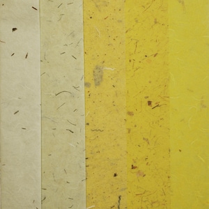 5 Sheet HANDMADE PAPER Pak, &quot;GOLDEN&quot;- 17-1/2&quot; x 11-3/4&quot;, Collage, Art Papers