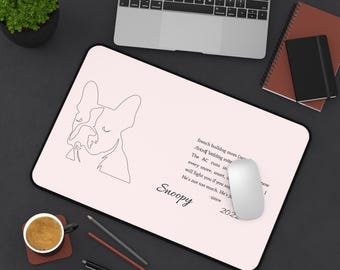 French Bulldog Mom Desk Mat, Custom Dog Name Mouse Pad, Personalized Frenchie Desk Accessory, Aesthetic Dog Mom Decor