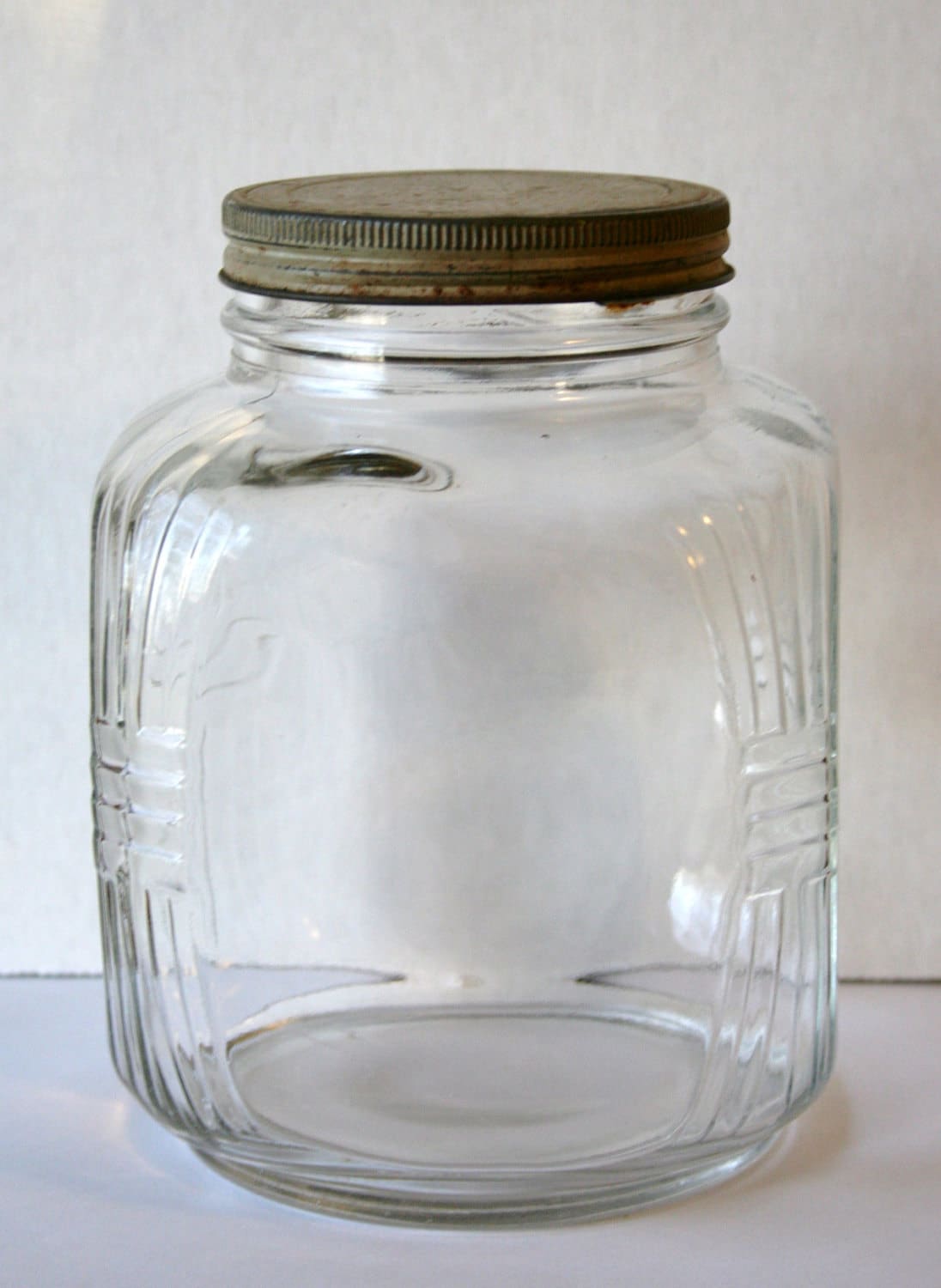 Kitchen Storage Jars & Containers Vintage GoldAmber Glass Canisters