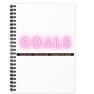 Caderno de Metas com Espiral e Páginas Pautadas para Planejamento Escolar, Tarefas e Casa, Diário Leve e Essencial para a Volta às Aulas