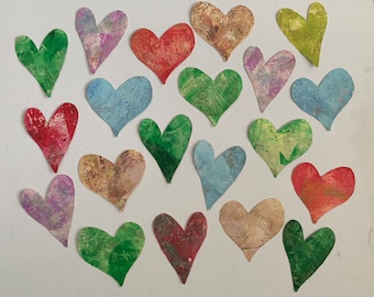 20 big cardstock hearts in a journal pocket for journaling cardmaking scrapbook bulletin board collage