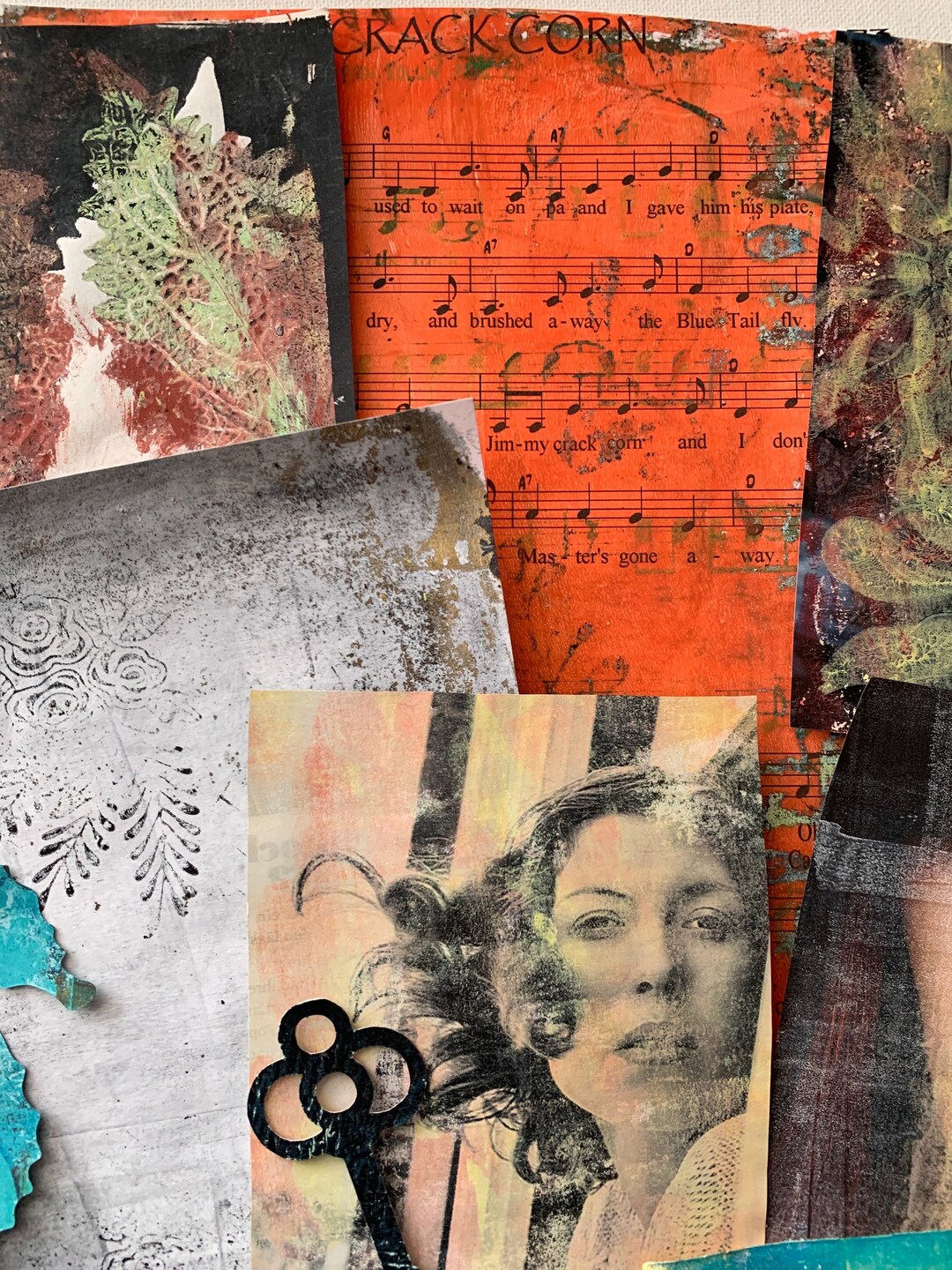 16 Pieces Papercraft Supplies Collage Lot Mixed Media Junk Etsy