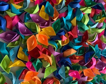 colorful paper boat origami 48 boats decoration nautical theme ocean party wedding