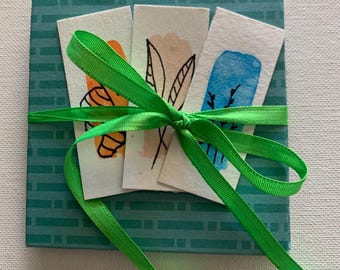 Handmade Miniature Accordion Book Concertina  Journal Watercolor