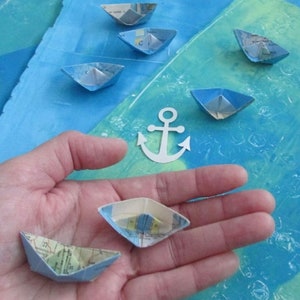 paper boat origami 48 boats decoration nautical theme ocean party maps atlas