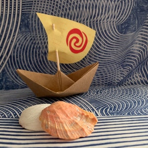 Moana Party Birthday Boat Water Sign Spiral Paper Boat Sailboat