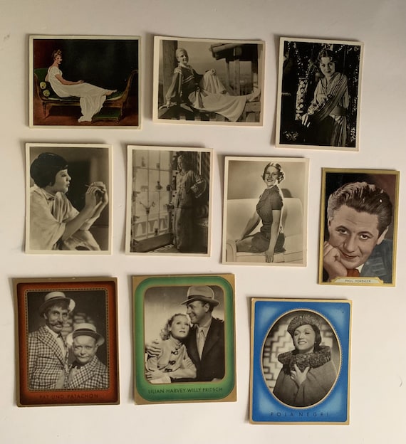 collectible cigarette cards Vintage Collectible Cigarette Cards 1930s 10 Premium Cards Film Bilder  Movie Stars
