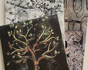 hand painted scrapbook paper pack mixed media collage supply Black/White sheet music Origami Paper