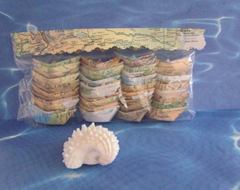 paper boat origami 48 boats decoration nautical theme ocean party maps atlas