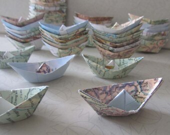 paper sail boat origami 48 boats decoration nautical theme ocean party maps atlas