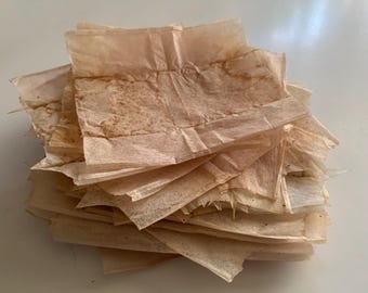 Teabags 40 Pieces Large 4x4 Scrapbook Mixed Media Paper Skins Collage Junk Journal Teabag