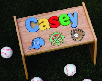 Personalized Puzzle Stool  Baseball   ****New****