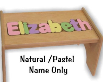 Personalized puzzle Stool.   Name Only.