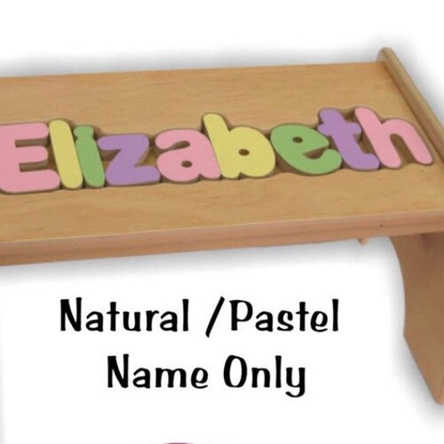 Name Puzzle Stool WHITE FINISH Princess/prince Step Stool Etsy