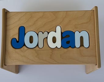 Children's Personalized Puzzle Stool. Name Only