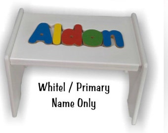 Personalized puzzle Stool    Name Only.