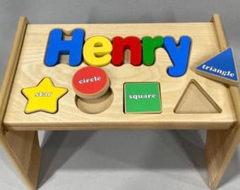 Children's Personalized Puzzle Stool.