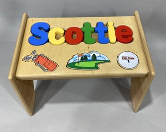 Children's Personalized Puzzle Stool.
