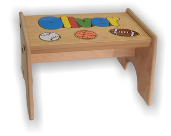 Children's Personalized Puzzle Stool  Sports
