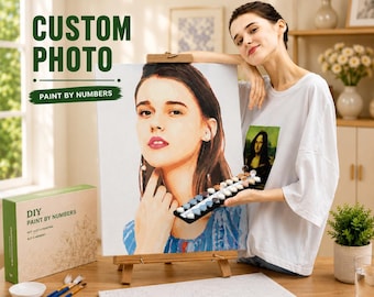 Custom Photo Paint By Numbers Kit, Personalized Portrait DIY Art Anniversary Gift