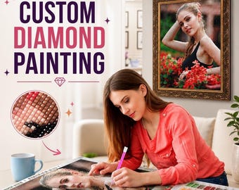 Custom Diamond Painting Portrait Kit, Personalized Photo Art (Round/Square Drill)