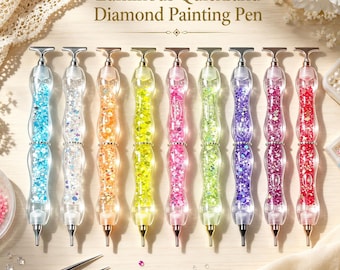 Luminous Quicksand Diamond Painting Pen, Ergonomic Glitter Resin Tool (Threaded Tip)