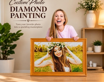 Custom Photo Diamond Painting Kit, Personalized Portrait Art, Anniversary Gift