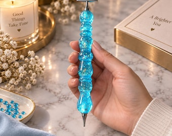Blue Glitter Resin Diamond Painting Pen – Ergonomic Grip for Round, Square Diamonds