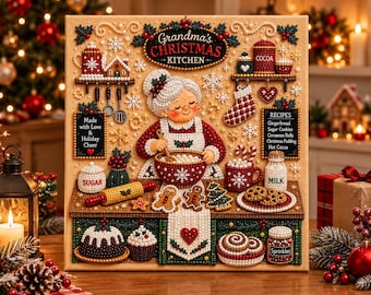 Christmas Pearl Bead Art Kit, DIY Holiday Craft, Festive Wall Decor (20x20cm)