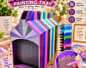 Diamond Painting Tray with Lid & Y-Shaped Sorter – 3D/5D Drill Organizer