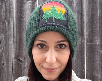 Gorro de Lana Bordado 3 Pinos y Gorro Atardecer Talla S-M-L OFERTA