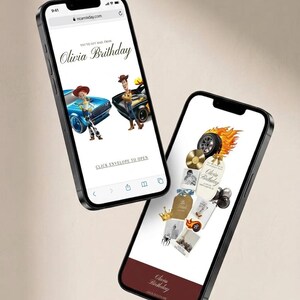 Sjabloon voor een verjaardagsuitnodiging op de website, moderne interactieve digitale feestuitnodiging (RSVP)