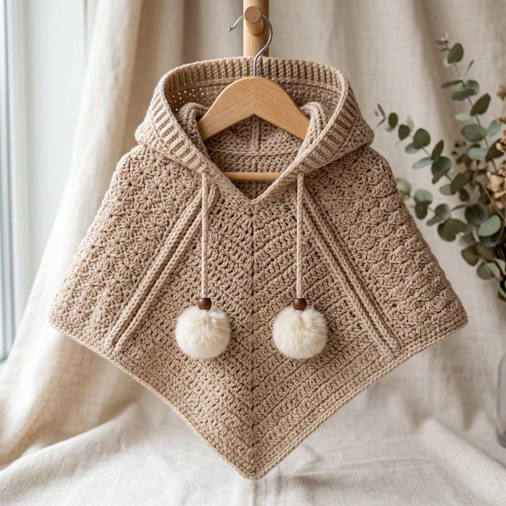 24 Hooded Poncho Crochet Patterns for Cozy Layering, Kids’ Gifts, and Fantasy Makes 6 Crochet Hooded Poncho