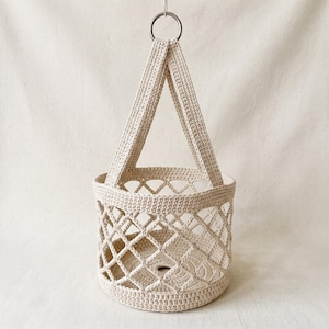 Crochet Plant Hanger Pattern PDF, Boho Plant Holder, Macrame Style Crochet Planter, Digital Download.