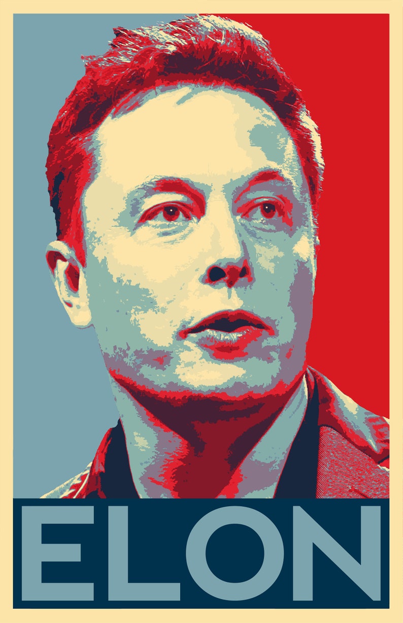 Elon Musk Illustration Tesla Technology Entrepreneur Icon | Etsy