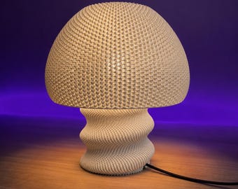 Modern Mushroom Table Lamp, 3D Printed Bedside Lamp, Minimalist Ambient Light, Japandi Home Decor, Designer Desk Lamp