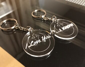 Star Wars 'I Love You...I know' couples keychains V2 customizable