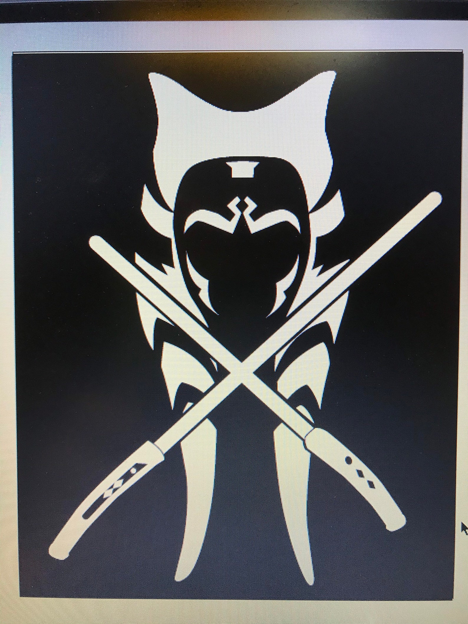 Ahsoka Tano Decal white Vinyl Etsy