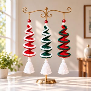 Haakpatroon voor een kerstboom, gehaakte kerstspiralen, kerstdecoratie, hangend ornament, direct te downloaden