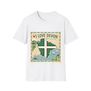 I Love Devon T-Shirt | Devon Map, Cornwall/UK County Pride
