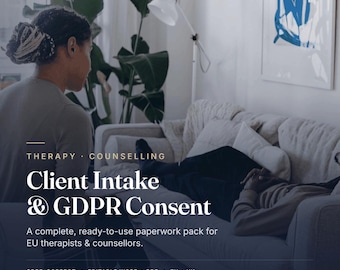 Therapist Client Intake Form Bundle | GDPR Consent & Privacy Notice | EU Counsellor Editable Templates | Private Practice Onboarding Pack