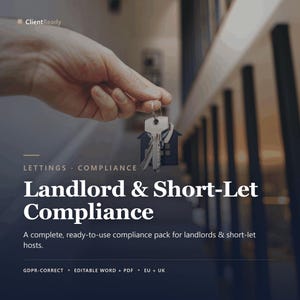Tenancy Agreement Template & Landlord Forms Bundle, Editable Deposit, Inventory, Tenant Reference and GDPR Forms for EU UK Ireland Lets
