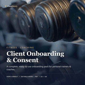 Moduli di onboarding per clienti di personal trainer, questionario sanitario PAR-Q, liberatoria di responsabilità e consenso GDPR, modelli di anamnesi per coach modificabili (UE)