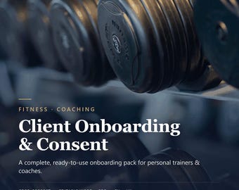 Personal Trainer Client Onboarding Forms, PAR-Q Health Questionnaire, Liability Waiver & GDPR Consent, Editable Coach Intake Templates EU