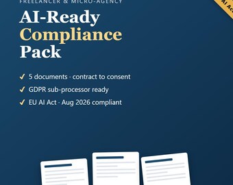 AI Use Policy & Client Disclosure Templates for Freelancers - GDPR Sub-Processor, EU Compliance Ready, Editable Contract Clause