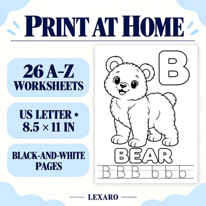 Present Coloring Page Pattern Animal Alphabet Coloring Pages & Letter Tracing Worksheets for ...