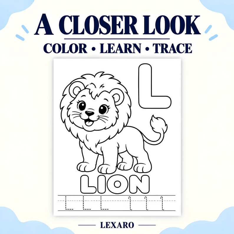 Present Coloring Page Pattern Animal Alphabet Coloring Pages & Letter Tracing Worksheets for ...