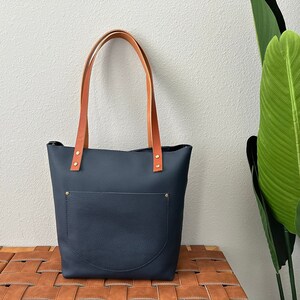 Midnight Leather Tote Bag